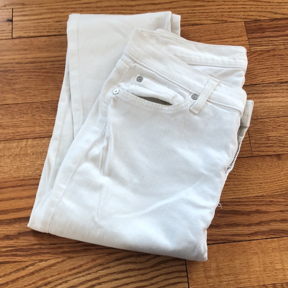 7 for All Mankind Skinny White Jeans sz 27